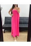 FLIESSENDES MAXIKLEID MIT CROSSBACK PE2104 FUSHIA