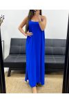ZWIEWNA SUKIENKA MAXI Z KRZYŻYKIEM PE2104 ROYAL BLUE