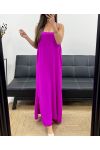 ROBE LONGUE FLUIDE DOS CROISé PE2104 MAUVE