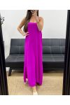 ROBE LONGUE FLUIDE DOS CROISé PE2104 MAUVE