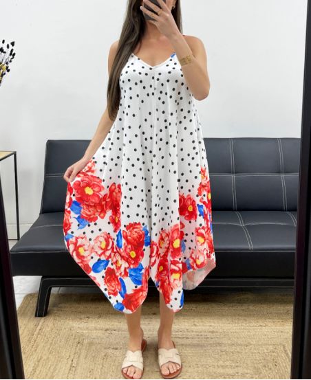 EVASéE Polka Dot Kleid SS2109 ROT