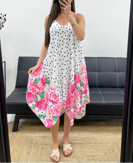 EVASéE Abito a pois SS2109 FUCSIA