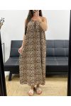 VESTIDO FLUIDO CON ABERTURA AJUSTABLE EN EL CUELLO PE2094 LEOPARDO-2