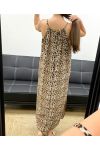 VESTIDO FLUIDO CON ABERTURA AJUSTABLE EN EL CUELLO PE2094 LEOPARDO-2