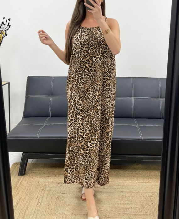 ROBE FLUIDE COL AJUSTABLE FENTE PE2094 LEOPARD-3