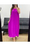 ROBE FLUIDE COL AJUSTABLE FENTE PE2094 MAUVE