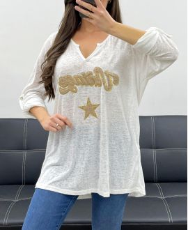 KOSZULKA VINTAGE PLUS SIZE PE0084 BIAŁA
