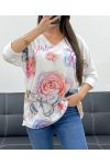 SUÉTER LIGERO ESTAMPADO PE0487 FLORES CON AMOR
