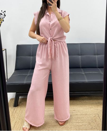 SET CAMICETTA + PANTALONE PE2311 ROSA