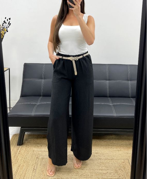 PANTALONE 2 TASCHE + CINTURA PE2316 NERO