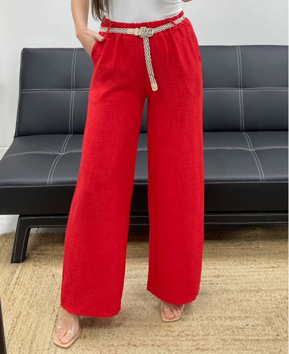 2-POCKET HOSE + GÜRTEL PE2316 ROT