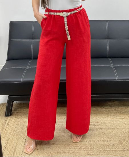 2-POCKET HOSE + GÜRTEL PE2316 ROT