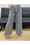 2-POCKET BROEK + PE2316 RIEM GRIJS