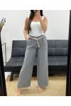 2-POCKET BROEK + PE2316 RIEM GRIJS
