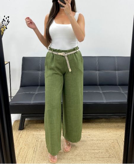 2-POCKET BROEK + RIEM PE2316 KHAKI