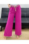 PANTALON 2 POCHES + CEINTURE PE2316 MAUVE