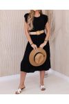 KLEID + GÜRTEL PE1653 SCHWARZ