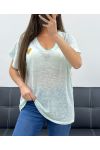 CAMISETA CORAZÓN DE TELA JASPEADA PE1681 VERDE PASTEL