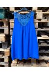 OVERSIZED FLUID BACK TOP WITH EMBROIDERY SS1100 ROYAL BLUE