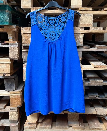OVERSIZED FLUID BACK TOP WITH EMBROIDERY SS1100 ROYAL BLUE