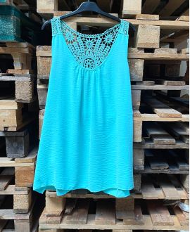 OVERSIZE TOP FLUIDE DOS BRODERIE PE1100 VERT PASTEL