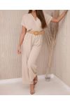 COMBINAZIONE PANTALONE + CINTURA PE2337 BEIGE