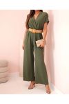 COMBINAZIONE PANTALONE + CINTURA PE2337 KHAKI