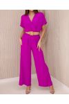 COMBINAZIONE PANTALONE + CINTURA PE2337 VIOLA