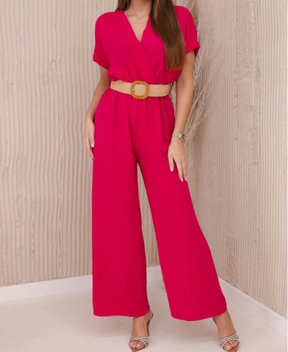 COMBINAZIONE PANTALONE + CINTURA PE2337 ROSSO