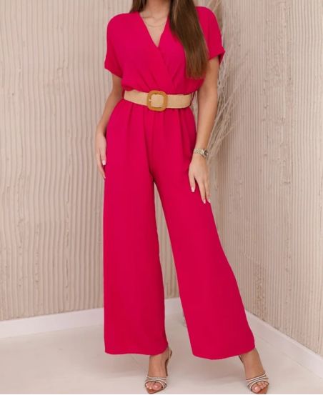 COMBINAZIONE PANTALONE + CINTURA PE2337 ROSSO