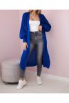 GILET 2 TASCHE IN MAGLIA LUNGA PE0032 BLU REALE