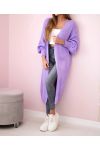 2-POCKET LONG KNIT VEST PE0032 LILA