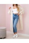 GILET LUNGO 2 TASCHE IN MAGLIA PE0032 BEIGE