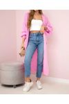 2-POCKET LANG GEBREID VEST PE0032 ROZE