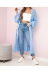 GILET 2 TASCHE IN MAGLIA LUNGA PE0032 AZZURRO