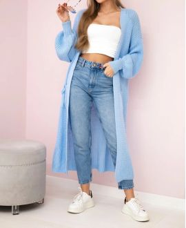 2-POCKET LONG KNIT VEST PE0032 SKY BLUE