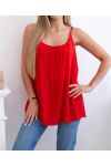 TOP FLUIDE A BRETELLES TRESSEES PE1345 ROUGE