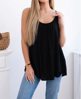 TOP FLUIDO CON TIRAS TRENZADAS PE1345 NEGRO