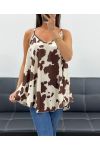 TOP EVASé ROUGE PE2444 CHOCOLAT