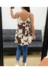 TOP EVASé ROUGE PE2444 CHOCOLAT