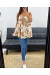 TOP EVASé ROUGE PE2444 CAMEL