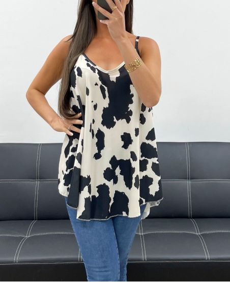 CZERWONY ROZKLOSZOWANY TOP PE2444