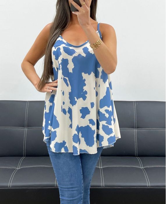 RED FLARED TOP PE2444 BLUE