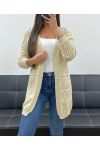 PE2470 CHALECO PERFORADO BEIGE