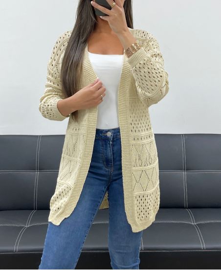 PE2470 BEIGE GEPERFOREERD VEST