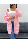 GILET AJOURé PE2470 ROSE