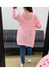 GILET AJOURé PE2470 ROSE
