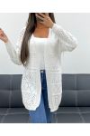 PE2470 WHITE OPENWORK VEST