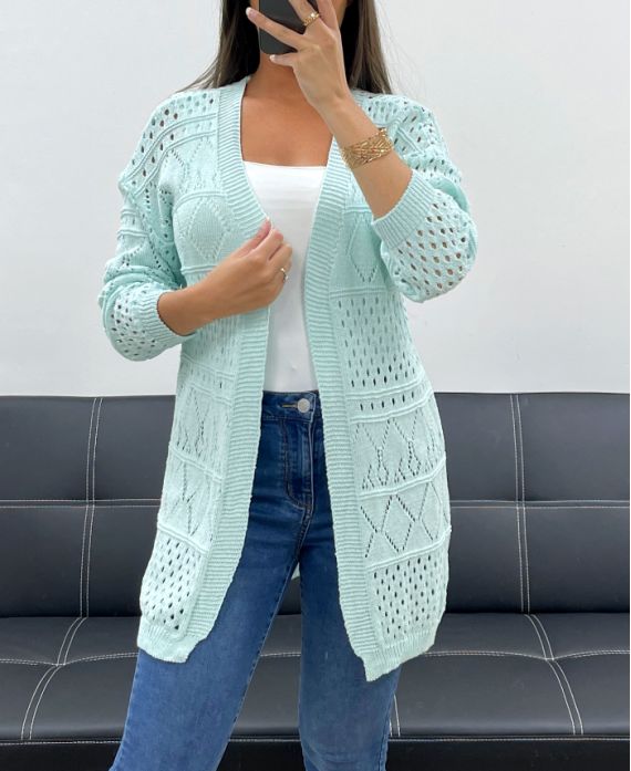 PE2470 GILET TRAFORATO VERDE PASTELLO