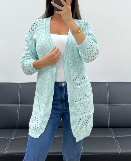 PE2470 PASTELGROEN GEPERFOREERD VEST